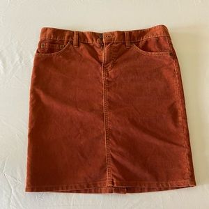 Burnt orange corduroy skirt